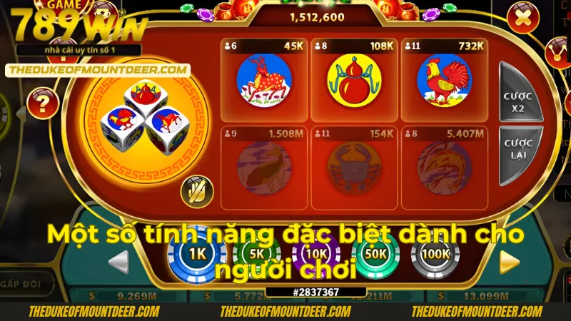 Các tính năng đặc biệt trong vòng quay