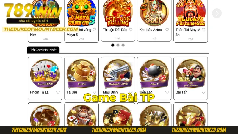 Game bài tại sảnh trò chơi TP 789Win đa dạng và hấp dẫn